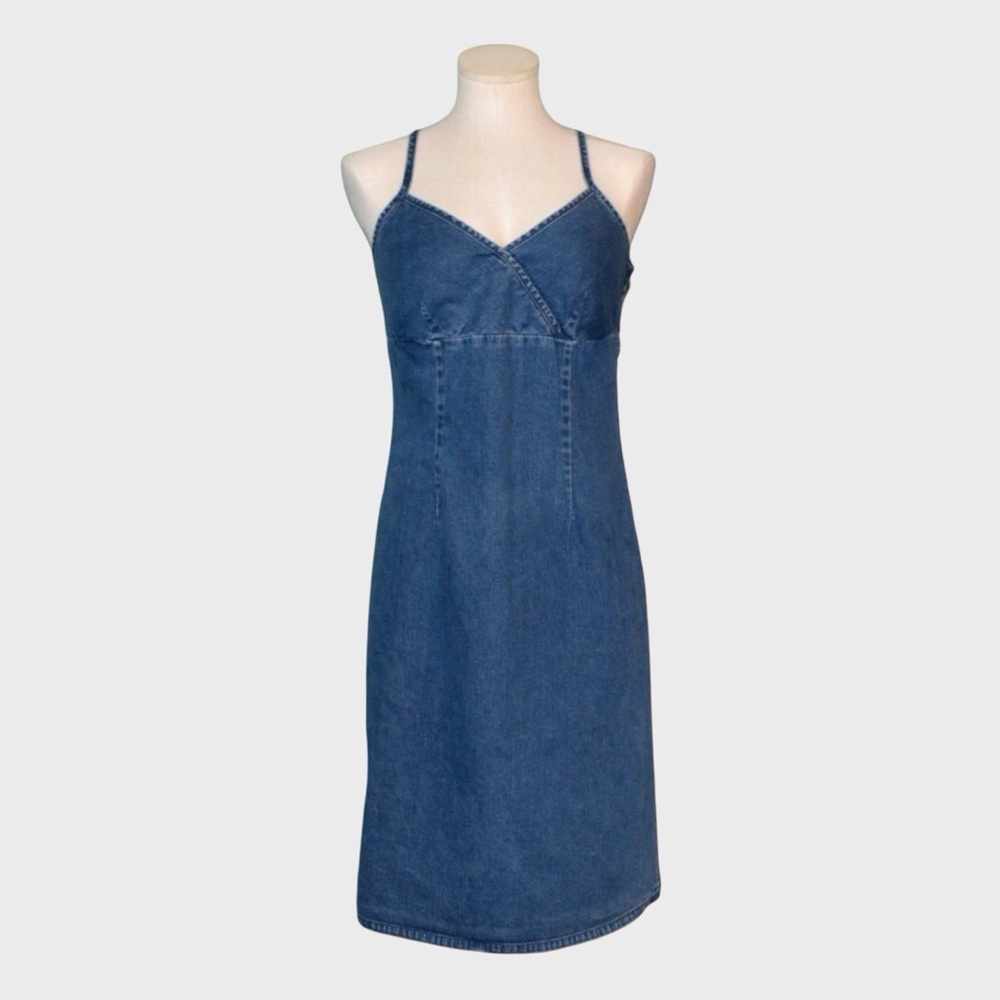 Old Navy 100% Cotton Denim Surplice Dress